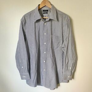 Lauren Ralph Lauren Grey and White Pinstripe Button Down Shirt Size XL